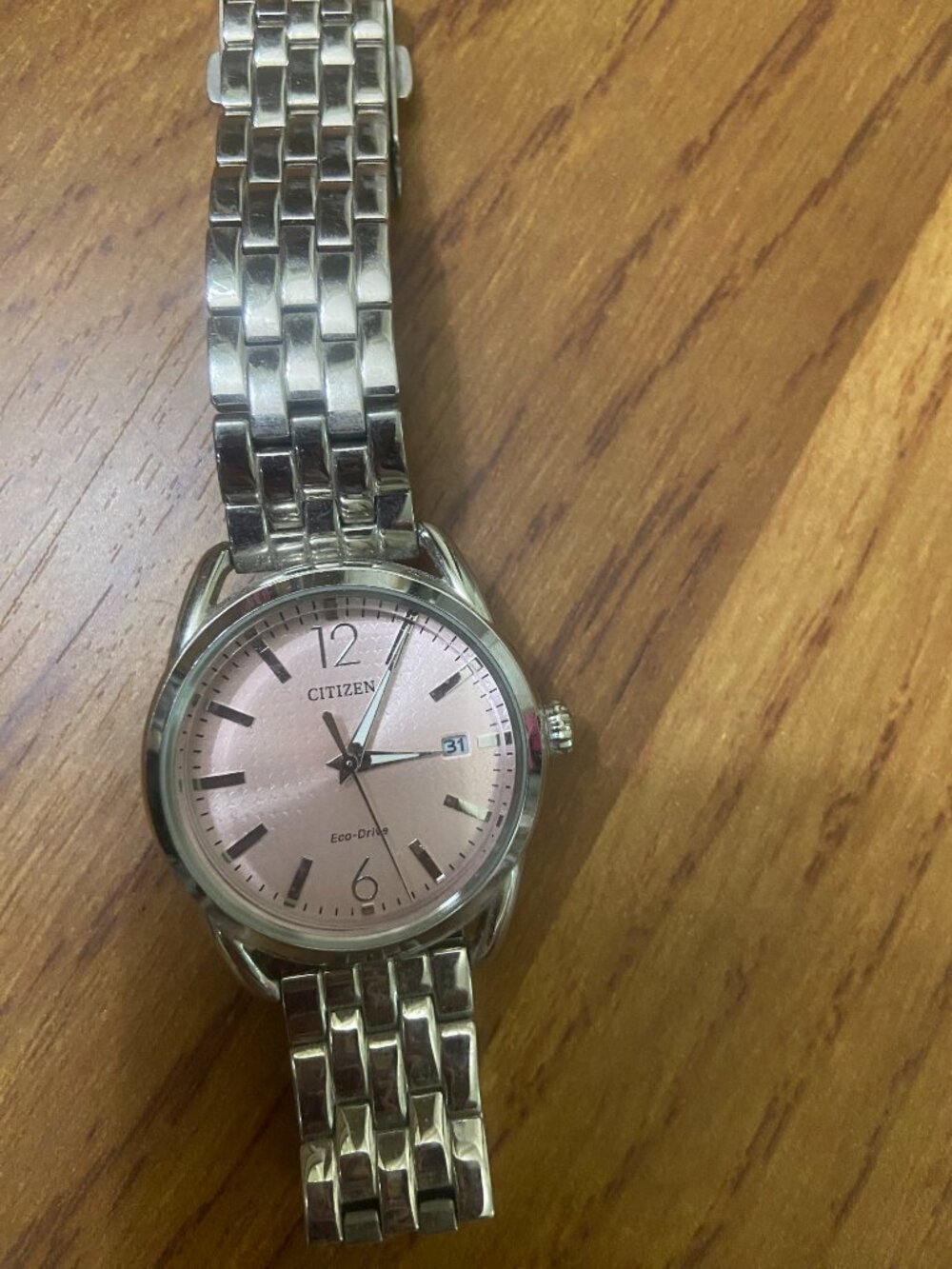 Citizen Women's Silver Tone Stainless Steel Bracelet Watch With Pink Dial
